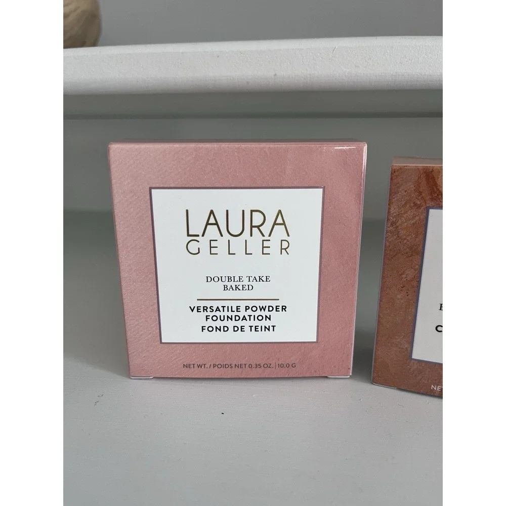 Laura Geller Lot Of 2 Double Take Baked Powder Foundation Balance Brighten Fair